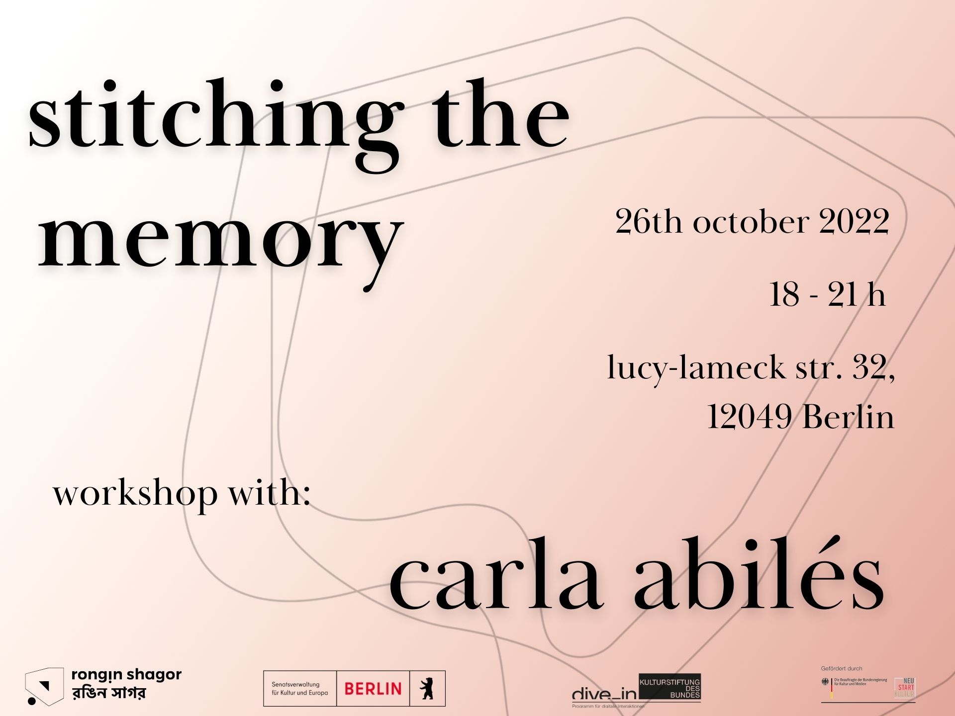 rongin shagor/রঙিন সাগর |  Stitching the memory – workshop with CARLA ABILÉS