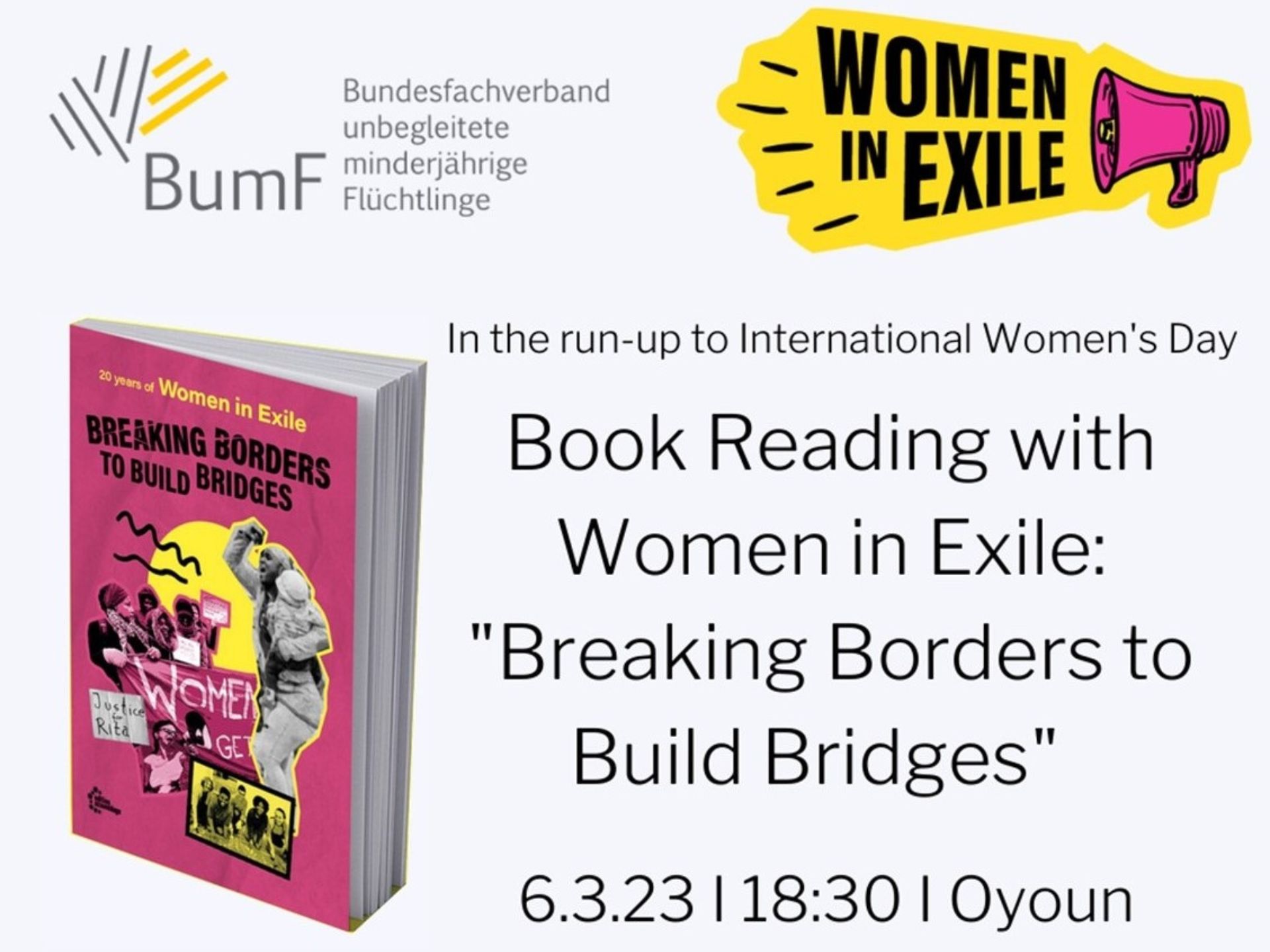 Lecture de livre avec Women in Exile – « Breaking Borders to Build Bridges »
